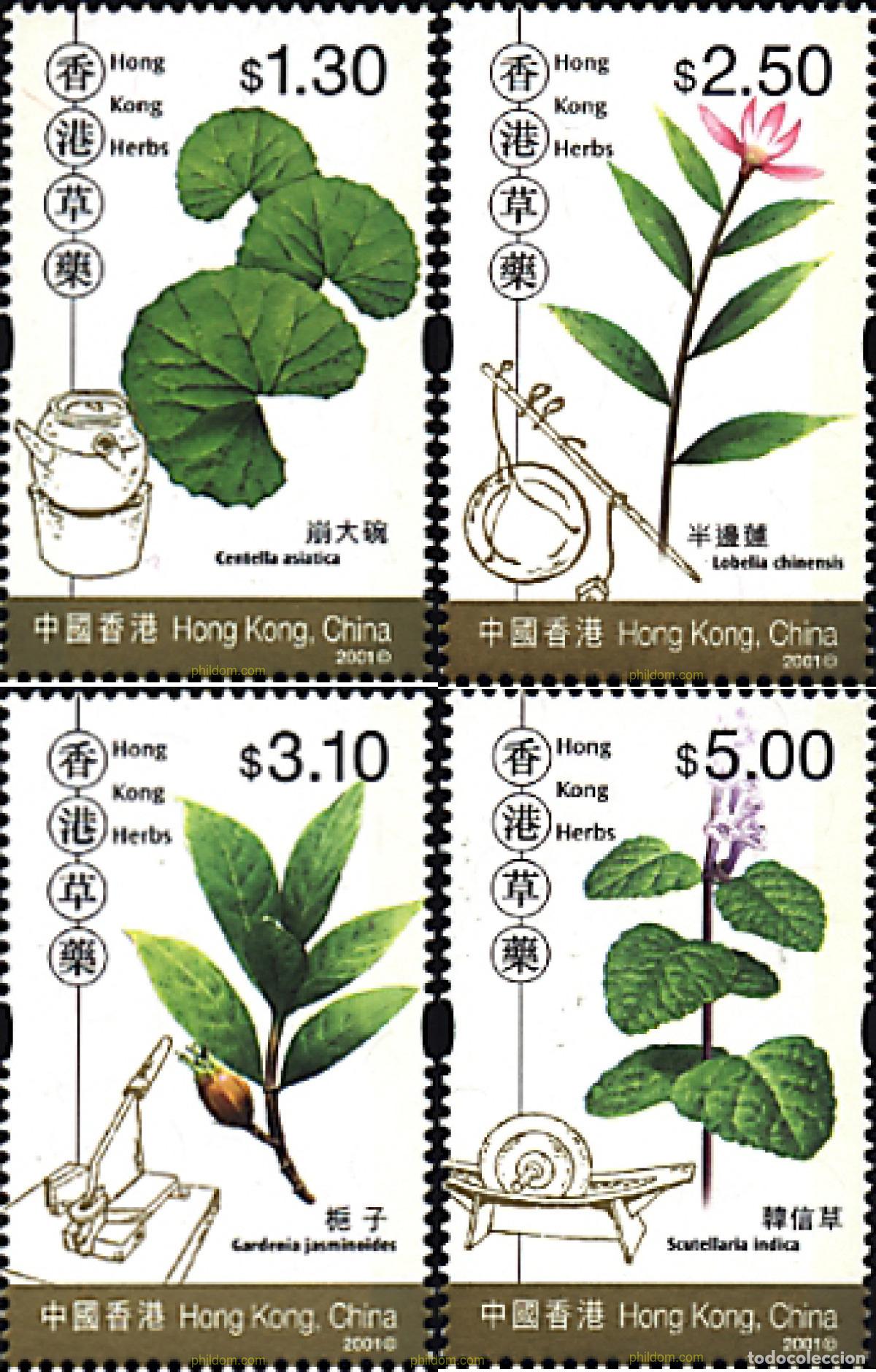 Sellos: 79067 MNH HONG KONG 2001 PLANTAS MEDICINALES