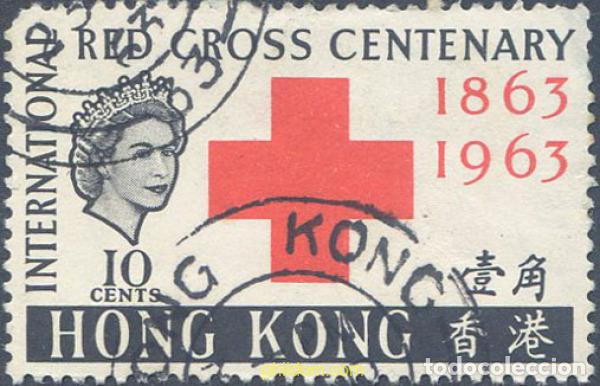 Sellos: 654062 USED HONG KONG 1963 CENTENARIO DE LA CRUZ ROJA