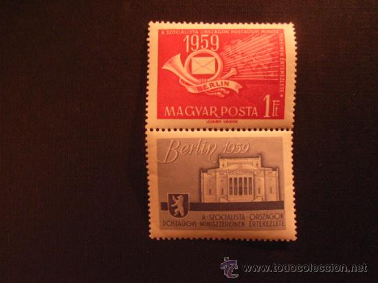 Selos: N&ordm; YVERT  1286*** A&Ntilde;O 1959.  CONFERENCIA DE MINISTROS DE CORREOS EN BERLIN.SELLO CON VI&Ntilde;ETA