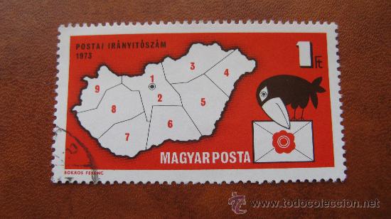 Sellos: 1973 hungria, introduccion del codigo postal, yvert 2288 - Foto 1