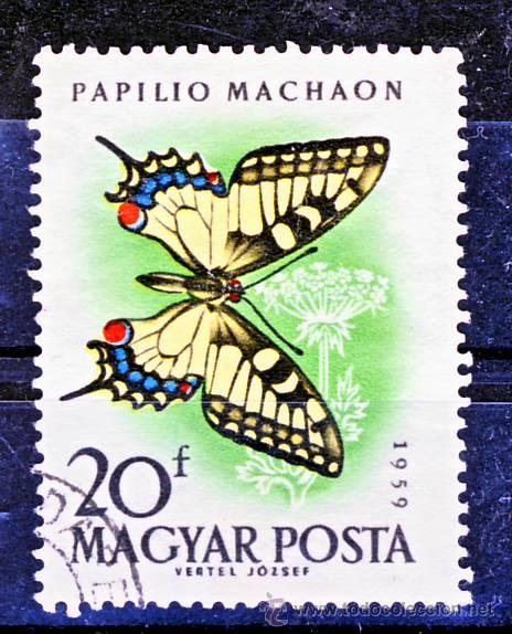Sellos: HUNGRIA.- PAPILIO MACHAON.- (1) - Foto 1