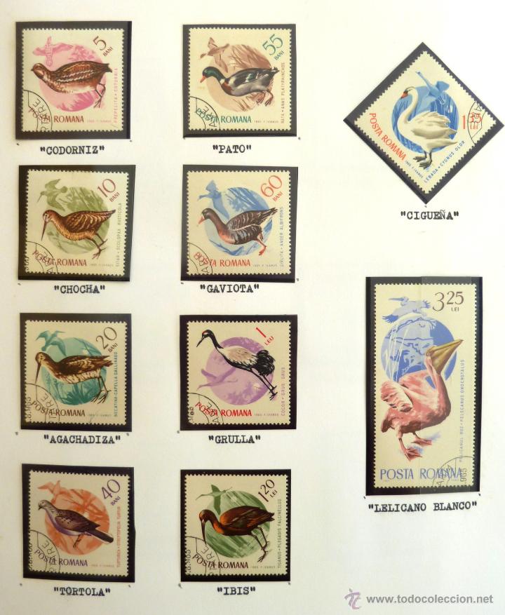 Sellos: SELLOS RUMANIA 1965. AVES. 10 VALORES MATASELLADOS Y CON CHARNELA.