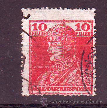 Sellos: HUNGRIA.A&Ntilde;O 1918.ANTIGUO VALOR USADO.MICHEL NR.213.