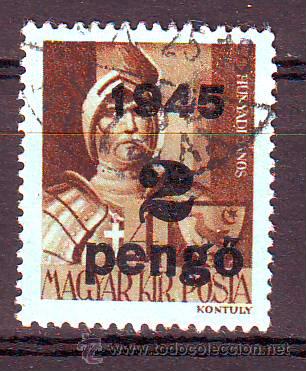 Sellos: HUNGRIA.A&Ntilde;O 1945.ANTIGUO VALOR USADO SOBRECARGADO.
