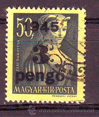 Sellos: HUNGRIA.A&Ntilde;O 1945.ANTIGUO VALOR USADO SOBRECARGADO.