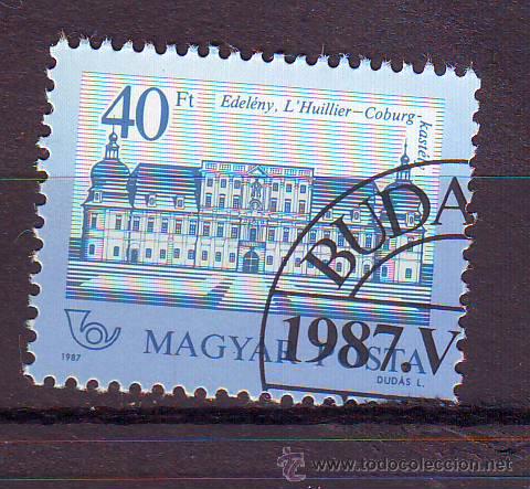 Sellos: HUNGRIA.A&Ntilde;O 1987.CASTILLOS.VALOR USADO.MICHEL NR.3914.