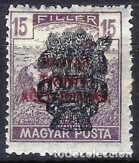 Sellos: HUNGR&Iacute;A 1920 - SELLO DE 1919, CON DOBLE SOBRECARGA - MH* - Foto 1