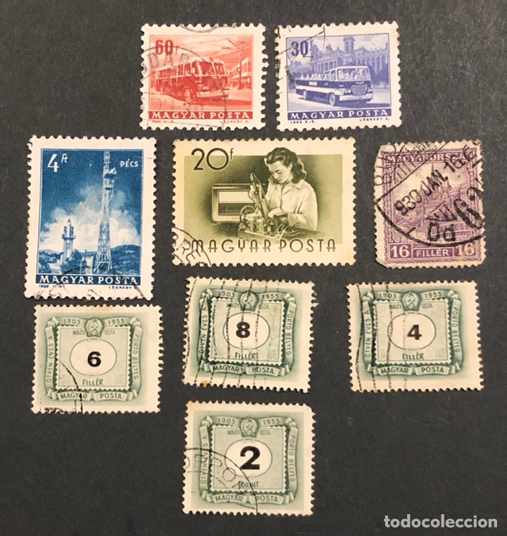 Sellos: Lote de 9 sellos Hungr&iacute;a - Foto 1