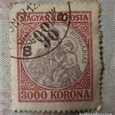 Sellos: SELLO USADO HUNGRIA 1921 3000 KORONA. PATRONA HUNGARIAE