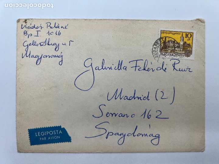 Sellos: CORREO AEREO. BUDAPEST - ESPA&Ntilde;A - Foto 1