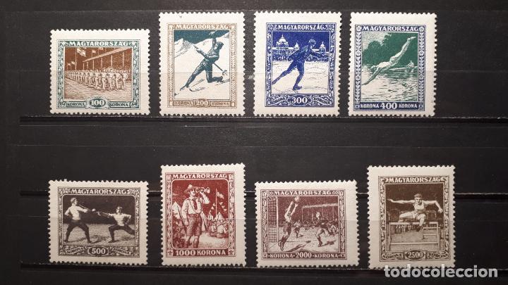Sellos: HUNGR&Iacute;A . *. A&ntilde;o 1925. Yvert 371/8 - Foto 1