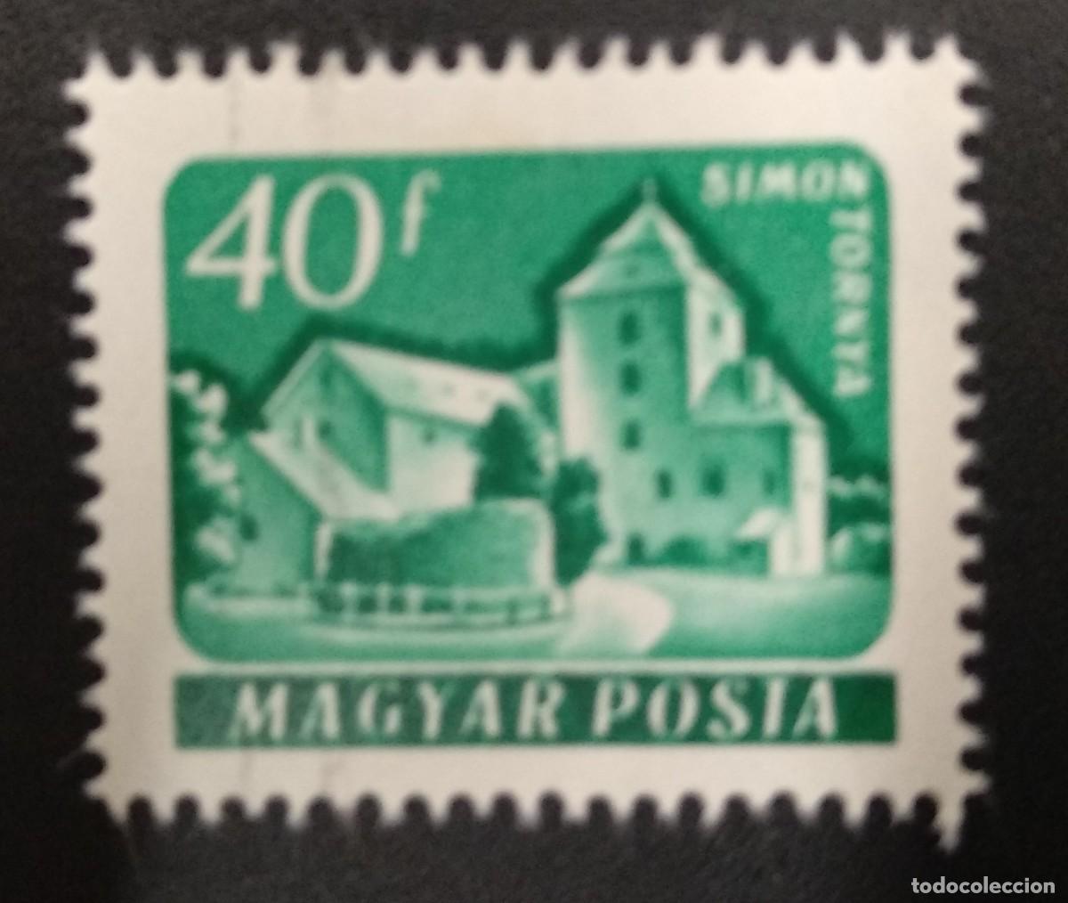 Sellos: Hungr&iacute;a 1960 - 40f turquesa - Castillo Simon Tornya - - Foto 1