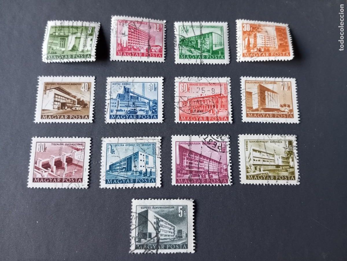 Sellos: HUNGR&Iacute;A 1951, ARQUITECTURA, EDIFICIOS , YT 1004 Y SS - Foto 1