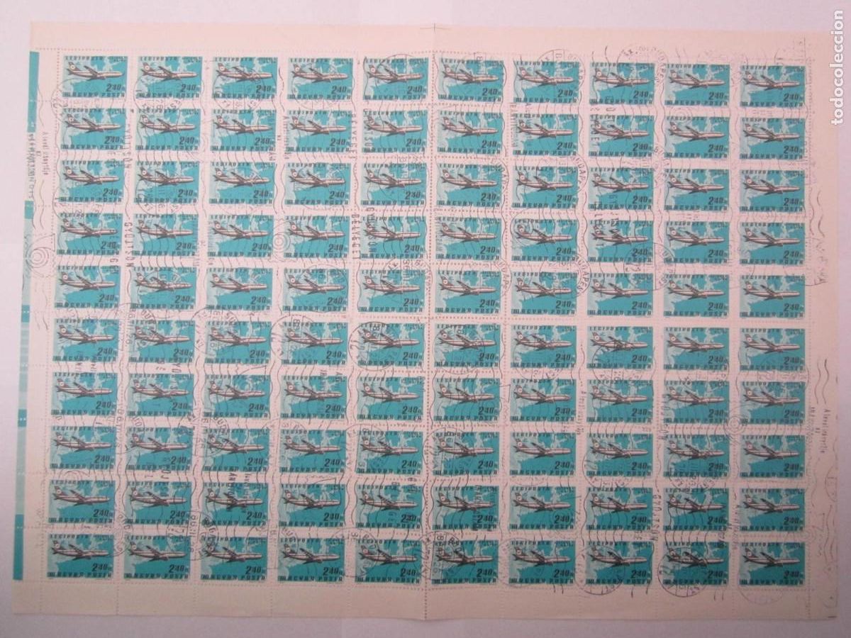 Sellos: BLOQUE DE 100 SELLOS MAGYAR POSTA 1977 - Foto 1