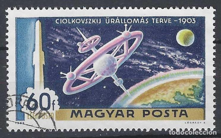Sellos: HUNGR&Iacute;A 1969 - EXPLORACI&Oacute;N DEL ESPACIO, &Aacute;EREO - USADO - Foto 1