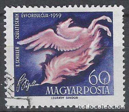 Sellos: HUNGR&Iacute;A 1959 - PEGASO - USADO - Foto 1