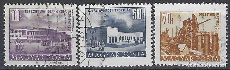 Sellos: HUNGR&Iacute;A 1953 - EDIFICIOS,S. COMPLETA - USADOS - Foto 1