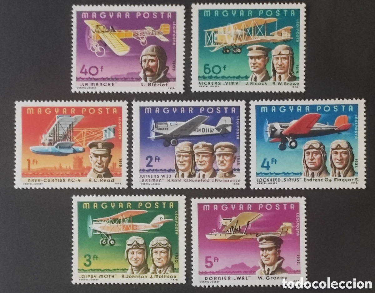 Sellos: Hungr&iacute;a. 1978. Aviadores - Foto 1