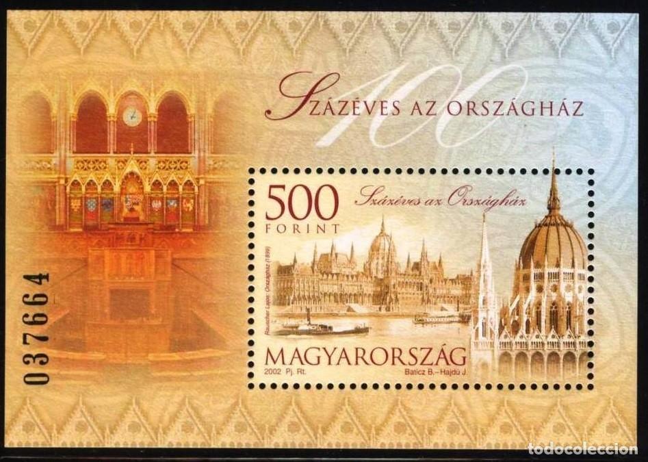 Sellos: HUNGRIA 2002 SHEET MNH CENTENARIO DEL EDIFICIO DEL PARLAMENTO PARLAIMENT BUILDING CENTENARY - Foto 1