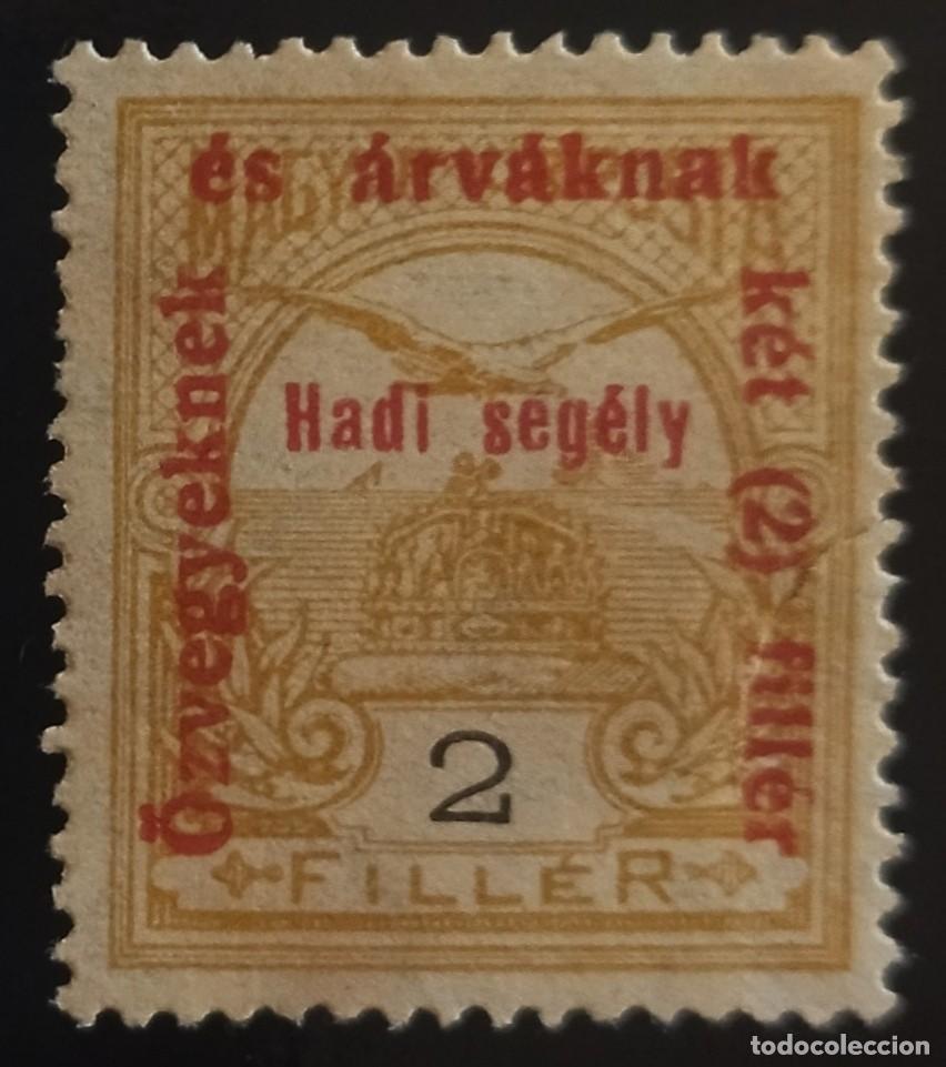 Sellos: HUNGR&Iacute;A 1915 Sobrecargado. USADO. - Foto 1