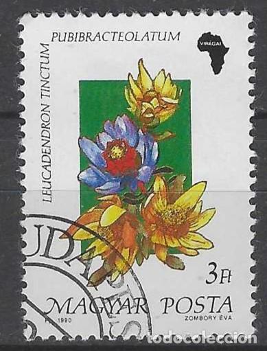 Sellos: HUNGR&Iacute;A 1990 - FLORA - USADO - Foto 1