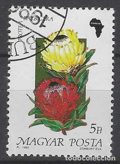 Sellos: HUNGR&Iacute;A 1990 - FLORA - USADO - Foto 1