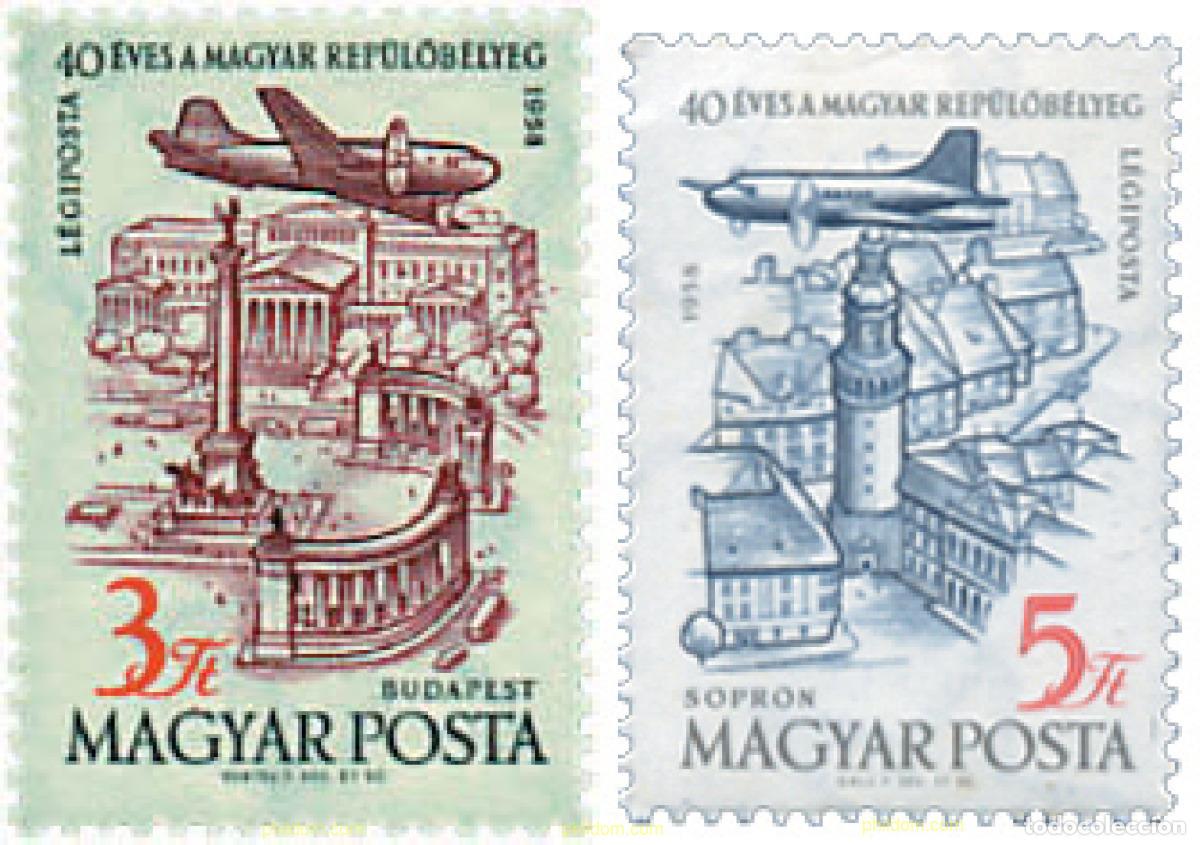 Sellos: 42053 MNH HUNGRIA 1958 40 ANIVERSARIO DEL SELLO AEREO EN HUNGRIA