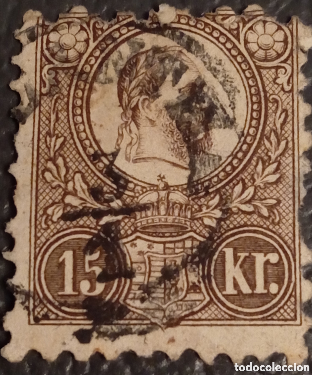 Sellos: RAREZA Hungr&iacute;a 1871 - 15 Kr. Litogr&aacute;fico (Stentryk) - Michel 12a - Filatelia Cl&aacute;sica