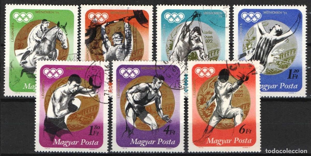 Sellos: HUNGRIA 1972 7 STAMPS USED MNH MUNICH OLYMPIC GAMES JEUX OLIMPIQUES JUEGOS OLIMPICOS SPORTS DEPORTES