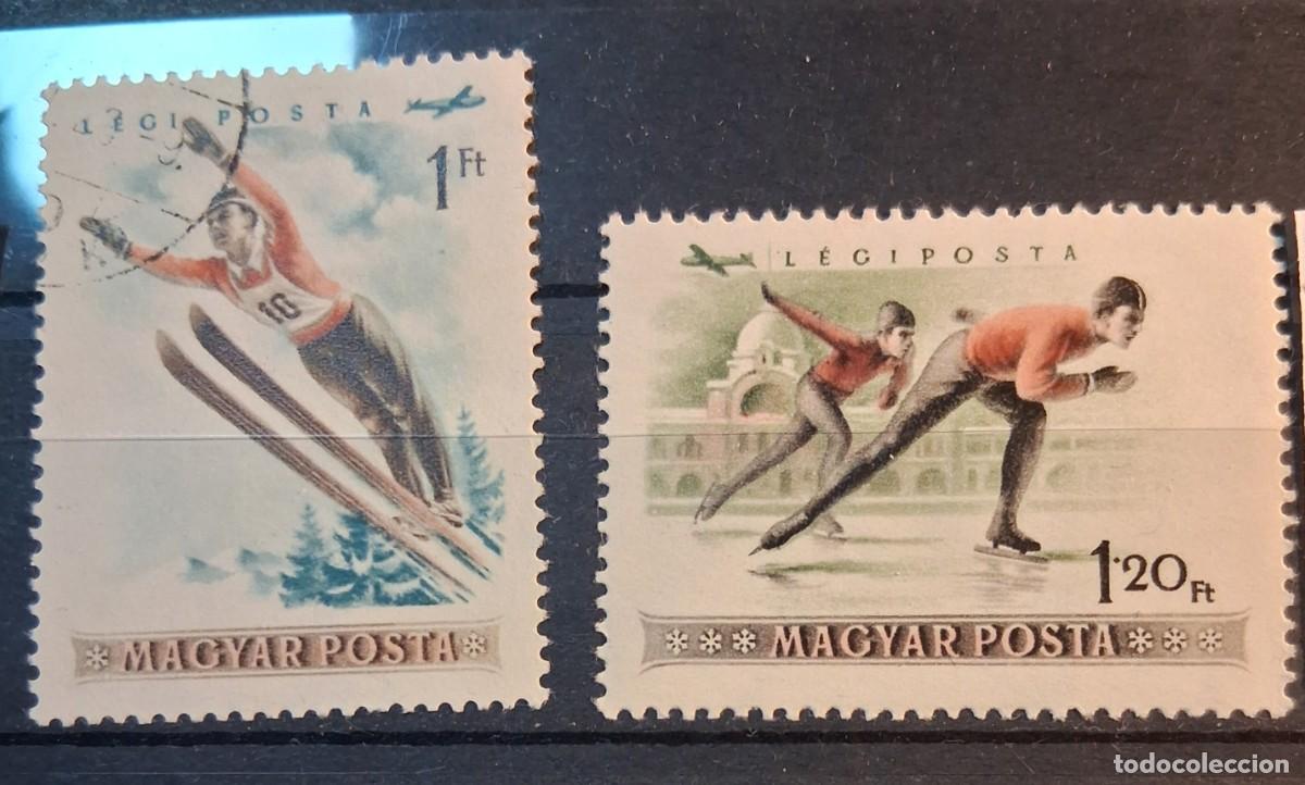 Sellos: HUNGR&Iacute;A, 1955, CAT.YT.PA. 186 Y PA. 185.