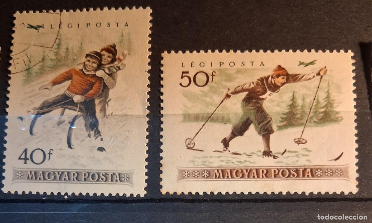 Sellos: HUNGR&Iacute;A, 1955, CAT.YT.PA. 181 Y PA. 182.