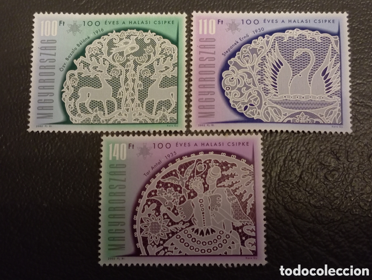 Sellos: Hungr&iacute;a 2002 - Serie Encaje de Halas (Halasi Csipke) - Michel 4724-4726 - MH