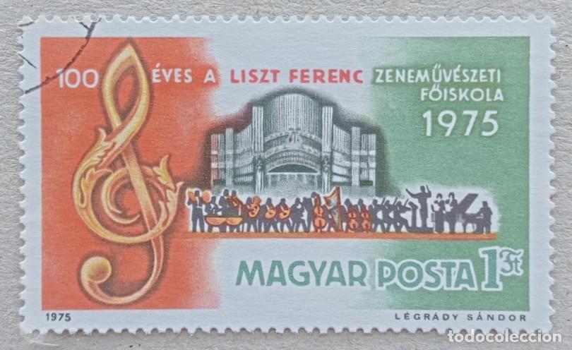 Sellos: 1975. HUNGR&Iacute;A. 2463. Centenario del Conservatorio Franz Liszt. Serie completa. Usado.