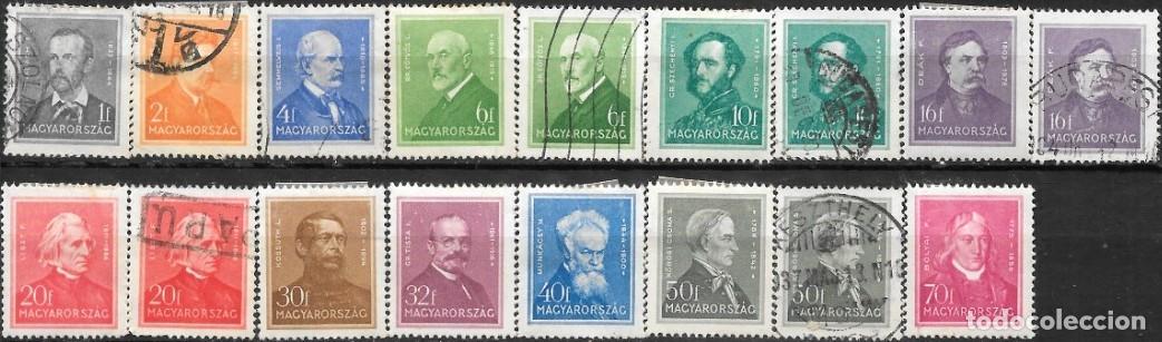 Sellos: HUNGR&Iacute;A-SELLOS A&Ntilde;OS 1932-PERSONAJES FAMOSOS-USADOS Y NUEVOS-DENTADO 15