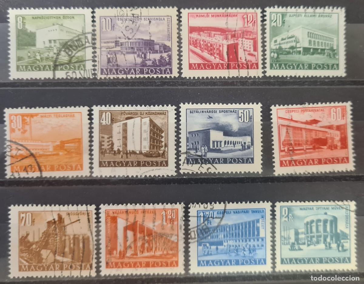 Stamps: Serie completa de sellos usados de Hungr&iacute;a 1953-54: reconstrucci&oacute;n
