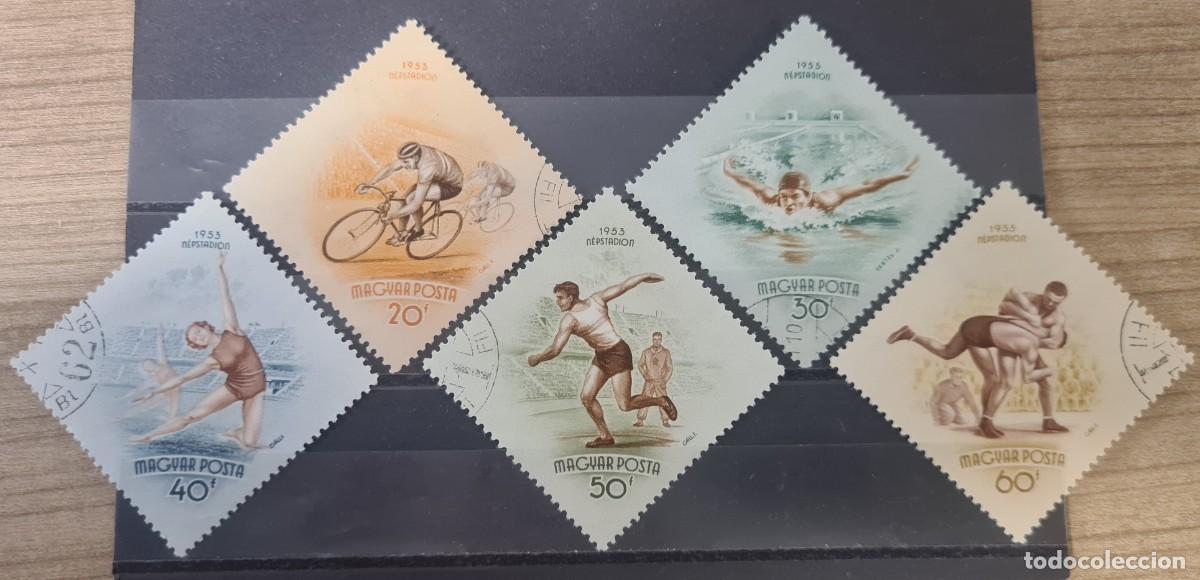 Briefmarken: Serie completa de sellos usados de Hungr&iacute;a 1953: Inauguraci&oacute;n del estadio popular, en Budapest