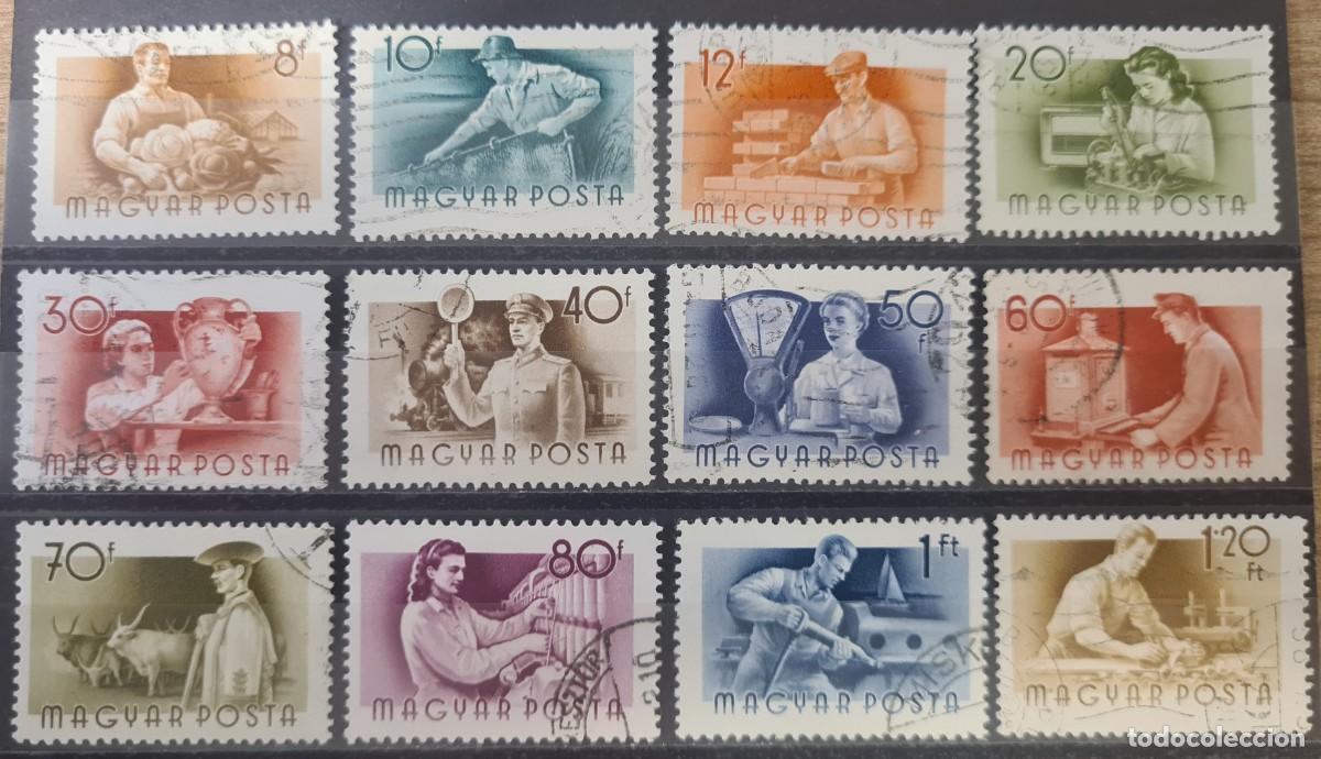 Stamps: Serie de sellos usados de Hungr&iacute;a 1955: profesiones