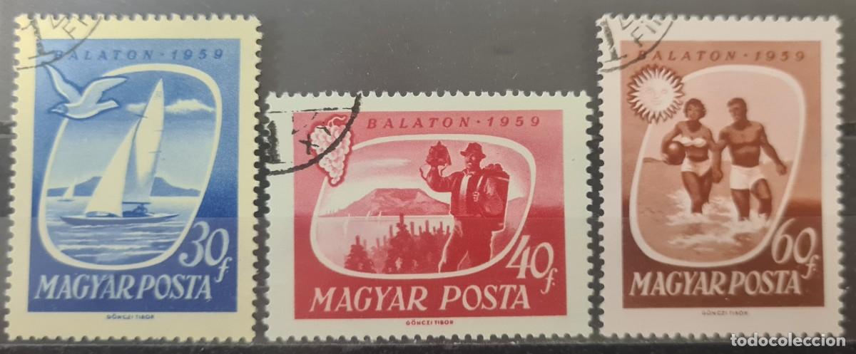Sellos: Serie de sellos usados de Hungr&iacute;a 1959: Lago Balaton