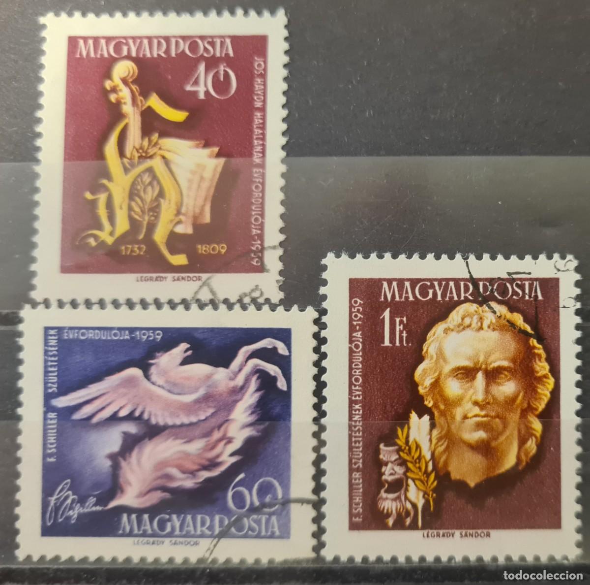 Sellos: Serie de sellos usados de Hungr&iacute;a 1959: Sesquicentenario de la muerte de Joseph Haydn