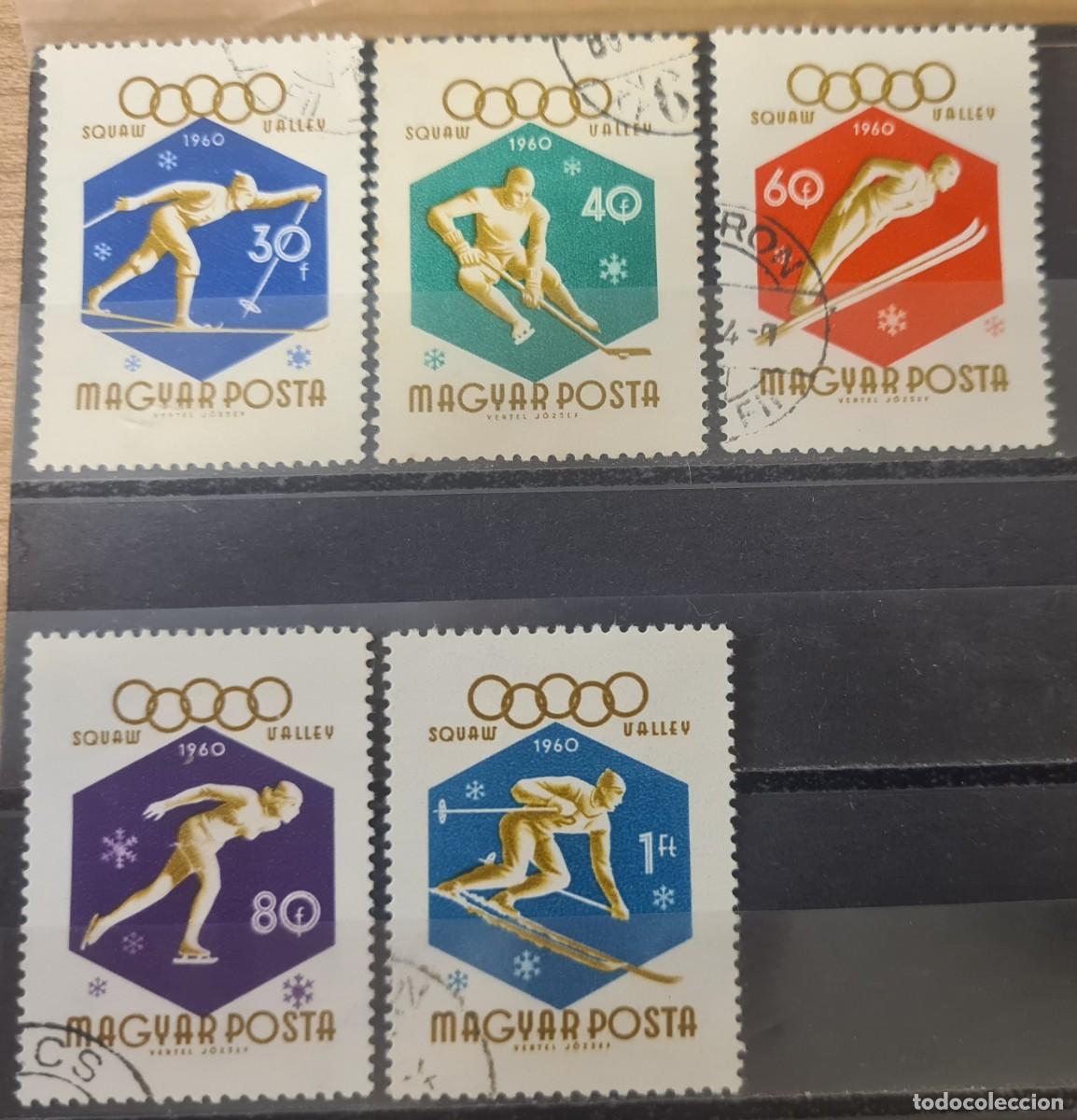 Sellos: Serie de sellos usados de Hungr&iacute;a 1960: Juegos Ol&iacute;mpicos de Invierno en el valle de Squaw