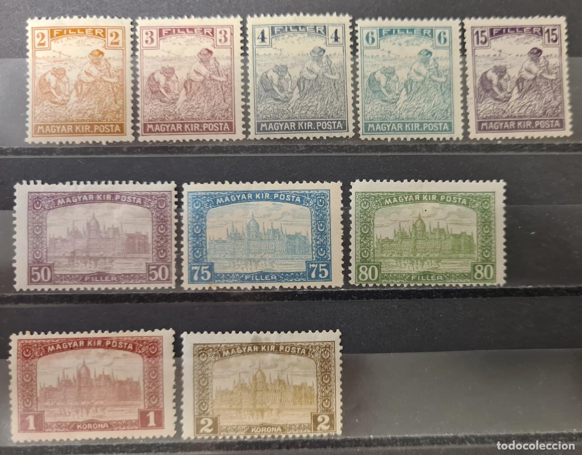 Sellos: Serie completa de sellos de Hungr&iacute;a 1916-17: Leyenda Magyar Kir. Posta