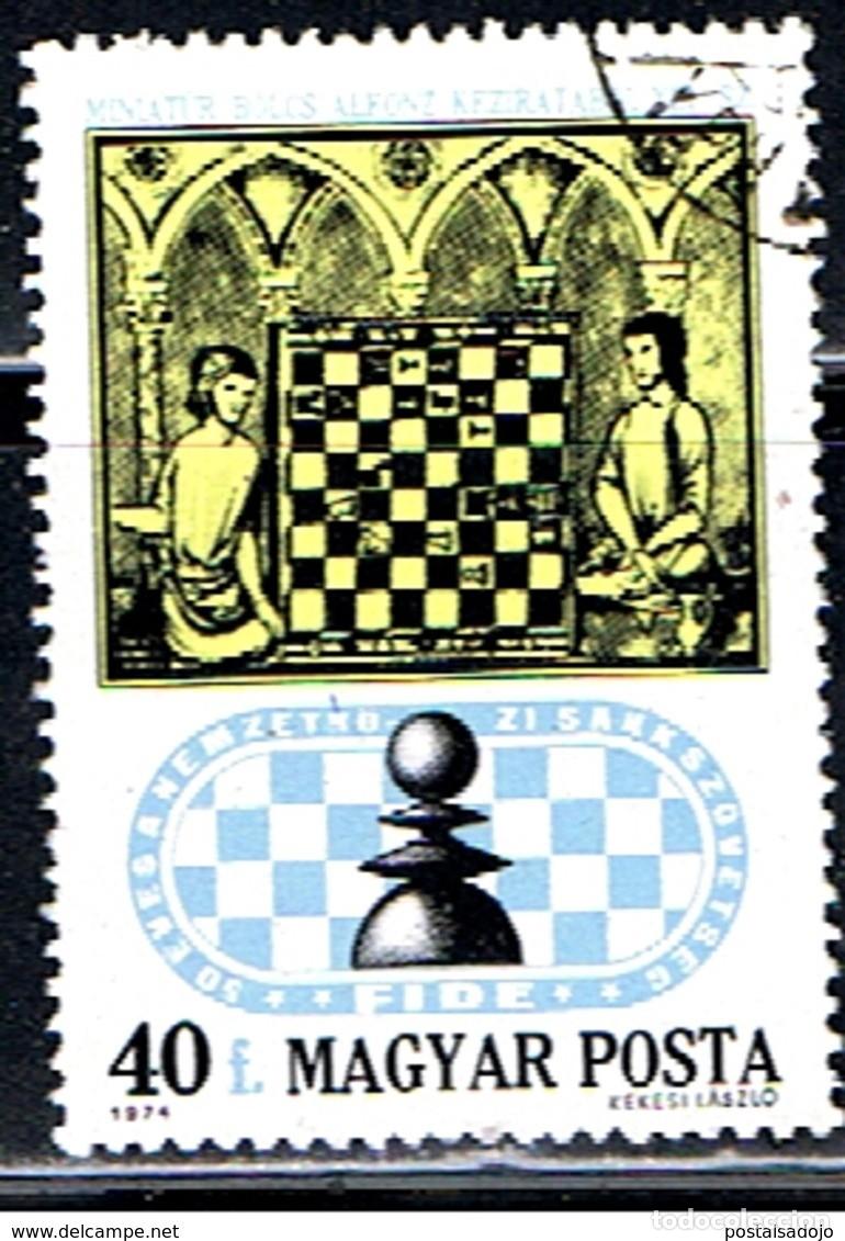 Sellos: HUNGRIA // YVERT 2371 // 1974 ... USADO - AJEDREZ