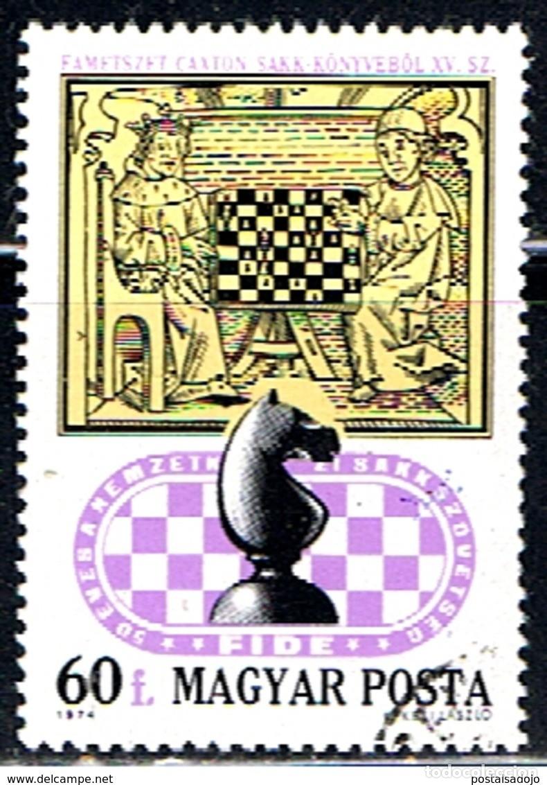 Sellos: HUNGRIA // YVERT 2372 // 1974 ... USADO - AJEDREZ