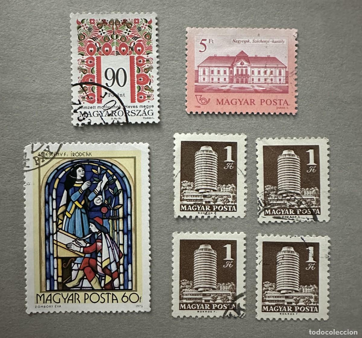 Sellos: 7 sellos de Hungr&iacute;a (Magyar Posta), usados y matasellados