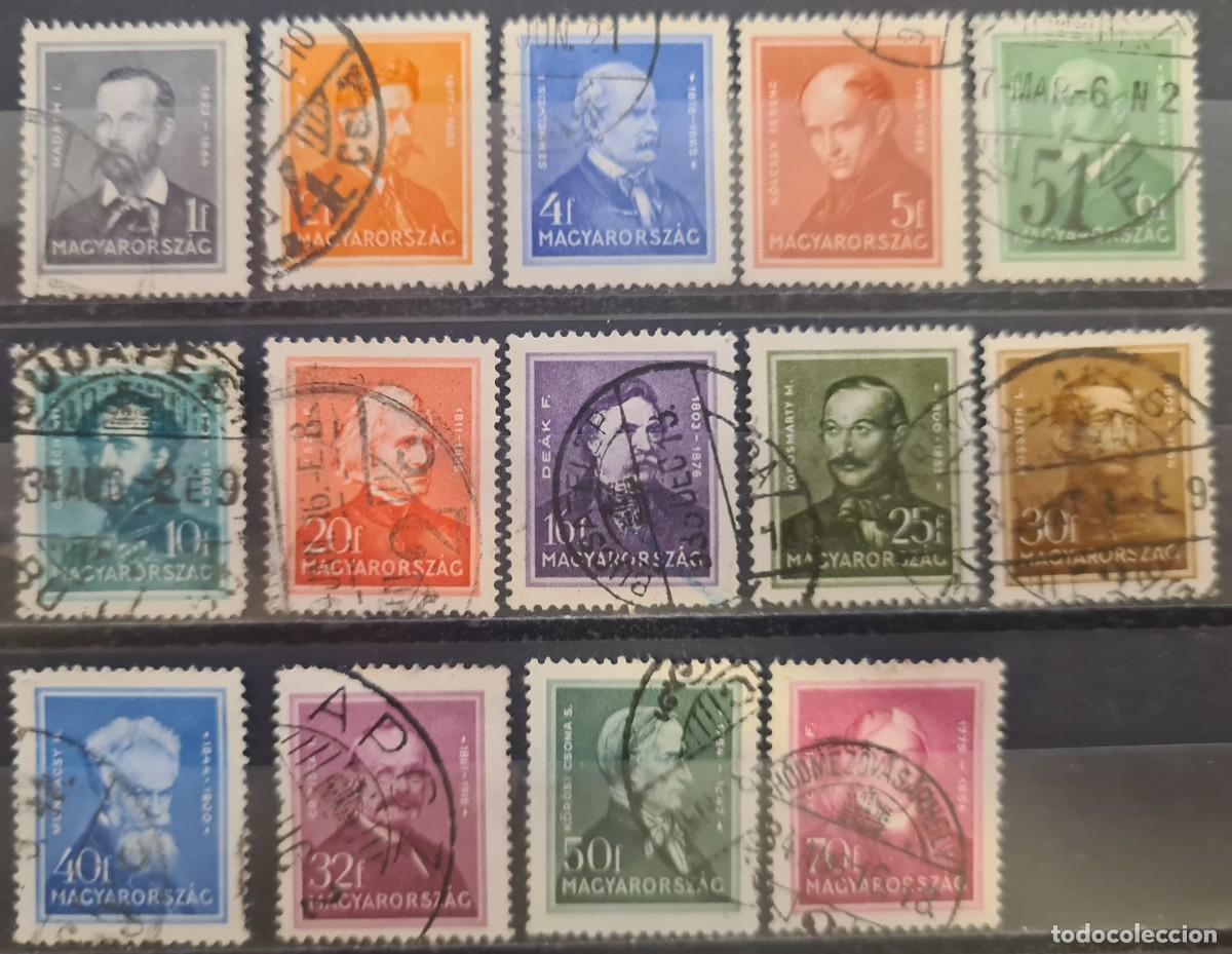 Sellos: Serie completa de sellos usados de Hungr&iacute;a 1932-37