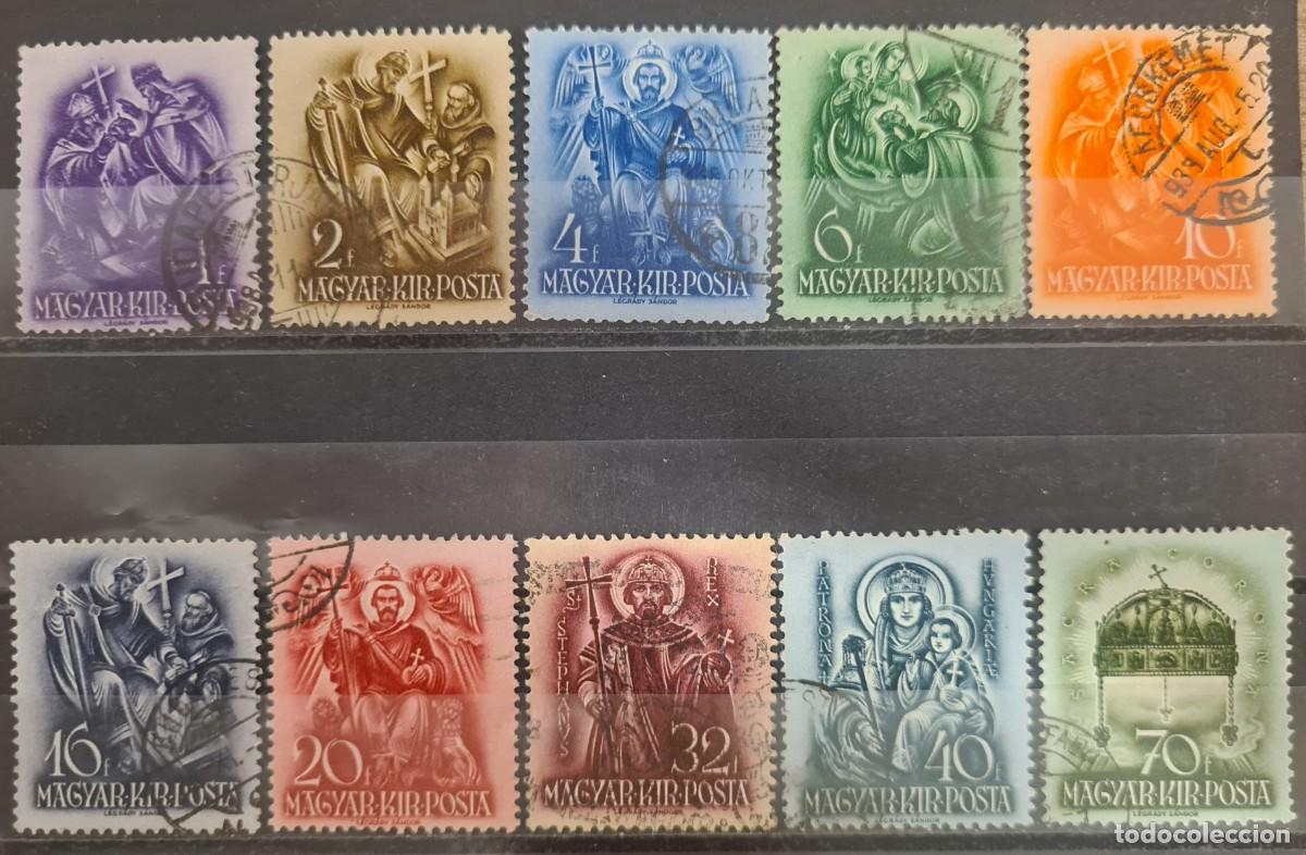 Sellos: Serie de sellos usados de Hungr&iacute;a 1938: Conmemoraci&oacute;n del IX aniversario de la muerte de San Esteban