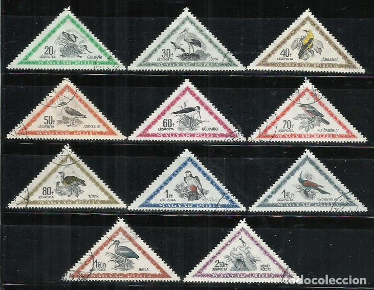 Sellos: 8538F-HUNGR&Iacute;A SERIE COMPLETA AVES AEREOS 1952 N&ordm; 119/129 P&Aacute;JAROS