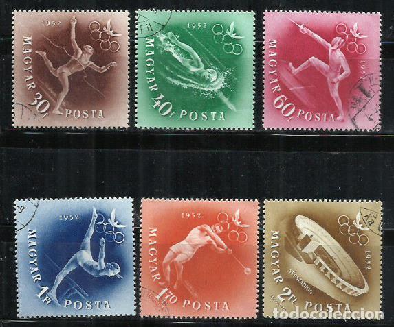 Sellos: 8538E-HUNGR&Iacute;A 2 SERIES DEPORTES OLIMPIADAS 1952 N&ordm; 1046/1049+ A130/131