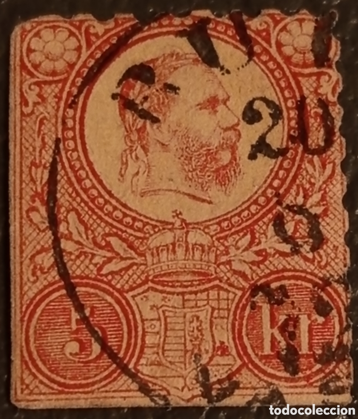 Briefmarken: Sello Hungr&iacute;a 1871 - Francisco Jos&eacute; I 5kr Rosa / Rojo - Usado (Scott #3)