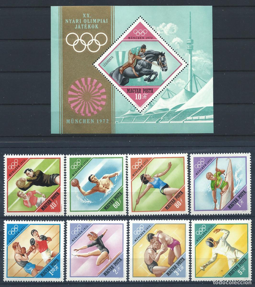 Sellos: Hongrie N&deg;2236/43 + Bloc 97** (MNH) 1972 - J.O de Munich
